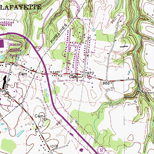 Topographic Map of McCrary Cemetery, TN