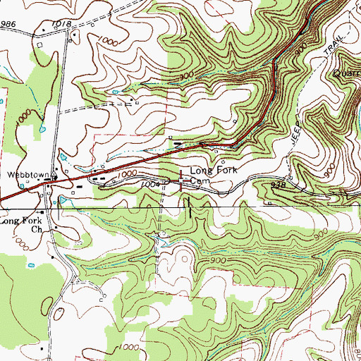 Topographic Map of Poney McDonald Cemetery, TN