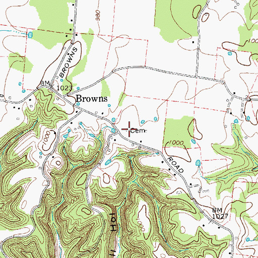 Topographic Map of William McDonald Cemetery, TN