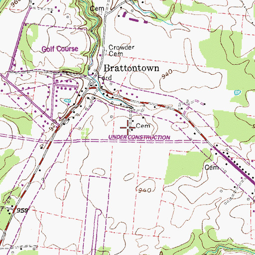 Topographic Map of J M Marshall Cemetery, TN