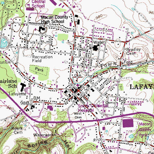 Topographic Map of Marshall - Selley Cemetery, TN
