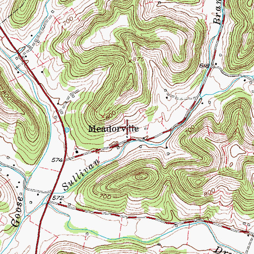 Topographic Map of Meador Family Cemetery, TN