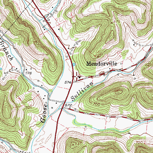 Topographic Map of Jim Meador Cemetery, TN