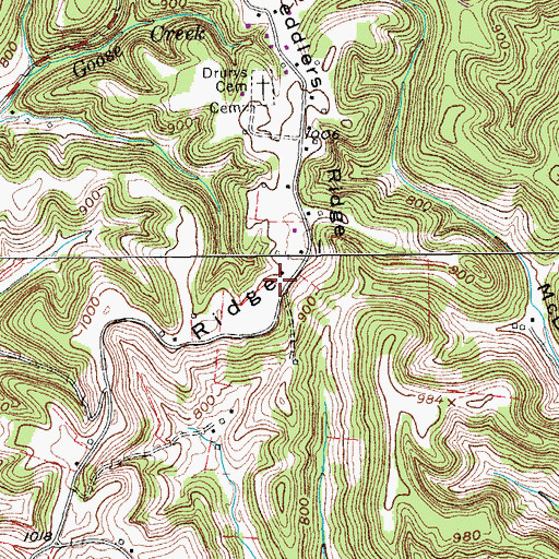 Topographic Map of Morgan Cemetery, TN