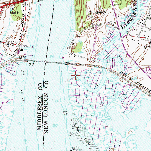 Topographic Map of Lieutenant River, CT