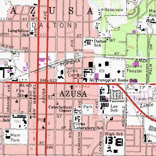 Topographic Map of Saint Francis of Rome Church, CA