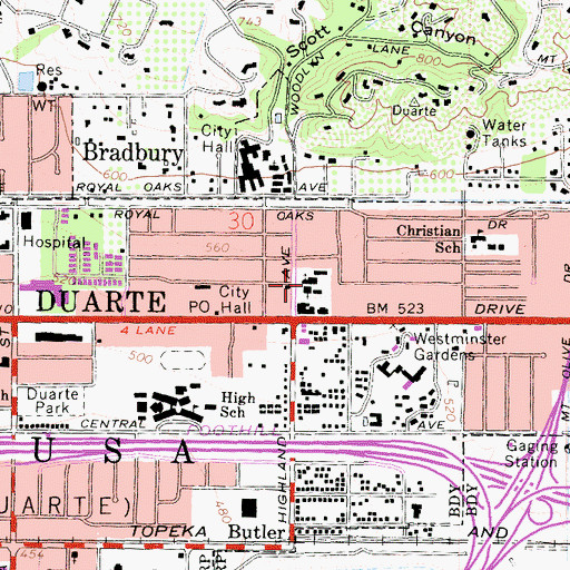 Topographic Map of Chinese Alliance Bible Church, CA