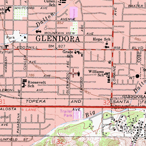 Topographic Map of Church of Jesus Christ of Latter Day Saints, CA