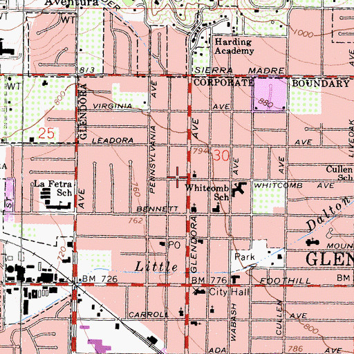 Topographic Map of Cornerstone Bible Church, CA