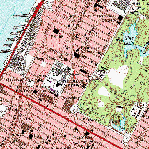 Topographic Map of Goelet Garage (historical), NY