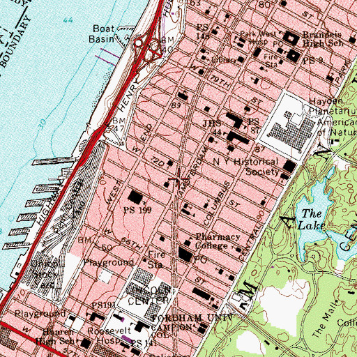 Topographic Map of Colonial Club (historical), NY