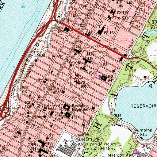 Topographic Map of Claremont Riding Academy (historical), NY