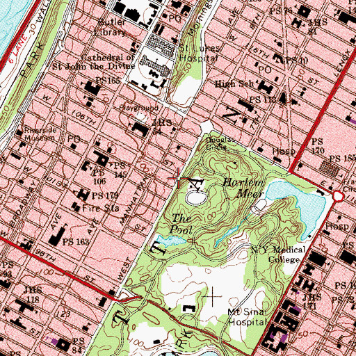 Topographic Map of New York Cancer Hospital (historical), NY