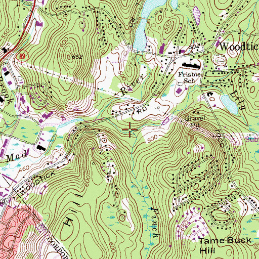 Topographic Map of Lily Brook, CT