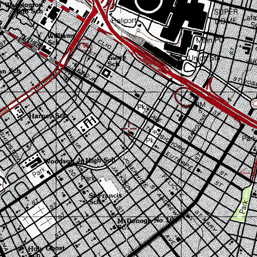 Topographic Map of Berean Presbyterian Church, LA