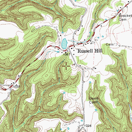 Topographic Map of Young Cemetery, TN