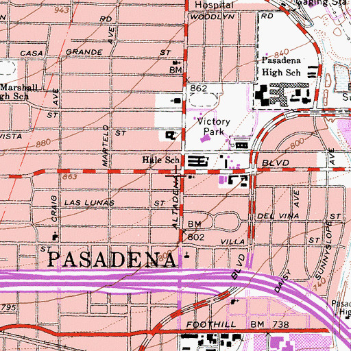 Topographic Map of Foothills Community Church, CA