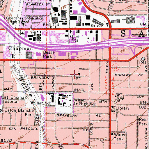 Topographic Map of Iglesia Del Nazareno, CA