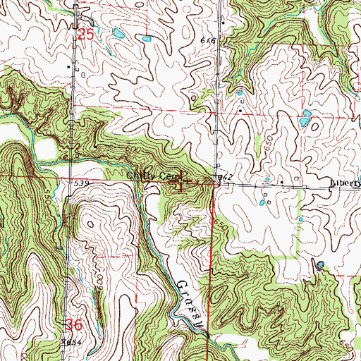 Topographic Map of Chitty Cemetery, IL