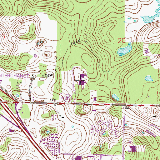 Topographic Map of The Health Park, FL