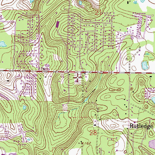 Topographic Map of Gainesville Church of God, FL