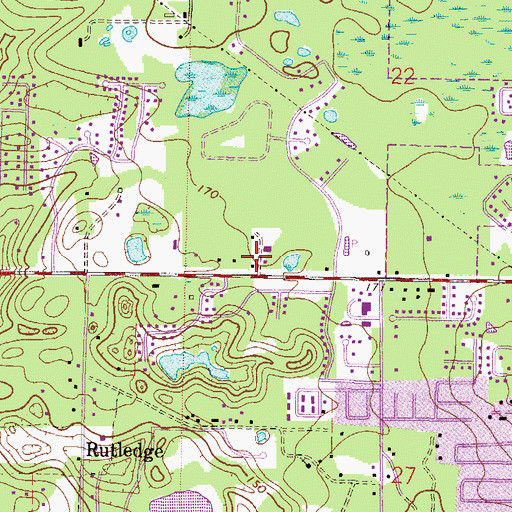 Topographic Map of Living Faith Fellowship, FL