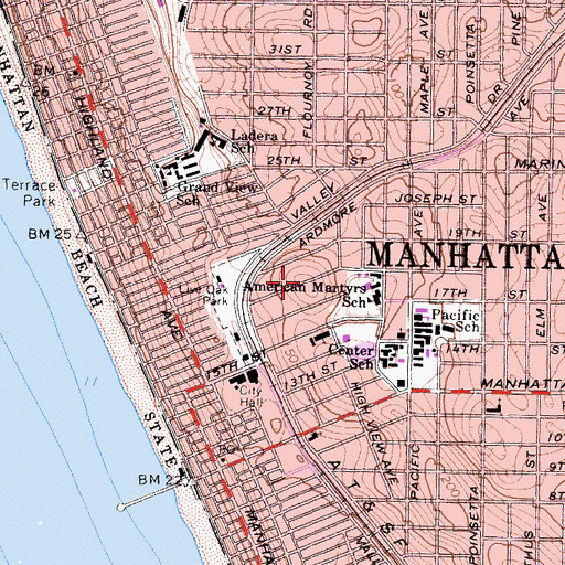 Topographic Map of Manhattan Beach Military Reservation (historical), CA