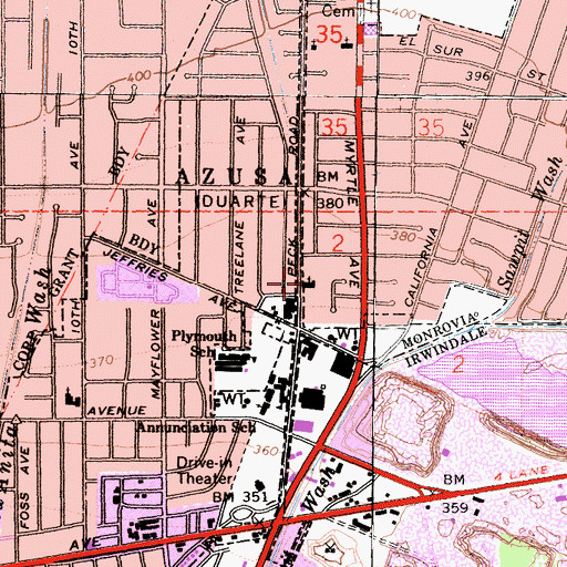 Topographic Map of Calvary Grace Church, CA