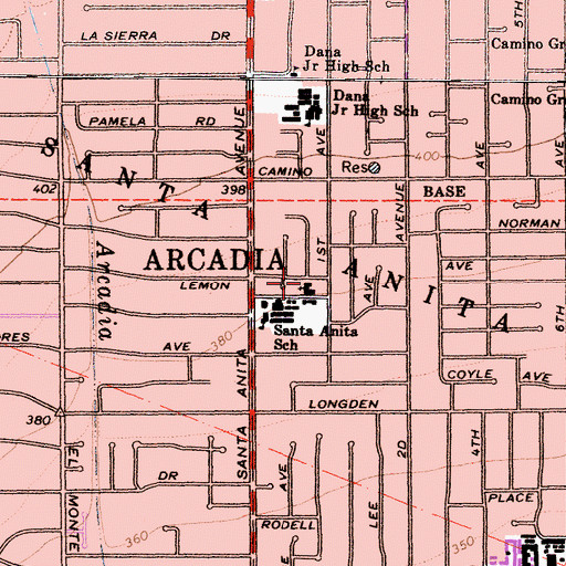 Topographic Map of Episcopal Church of the Transfiguration, CA