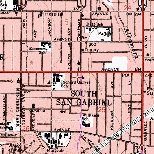 Topographic Map of Kingdom Hall of Jehovahs Witnesses, CA
