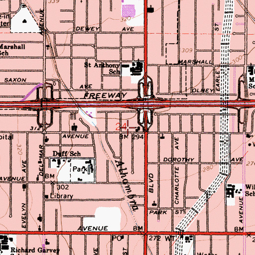 Topographic Map of Testimony of Christ Mission, CA