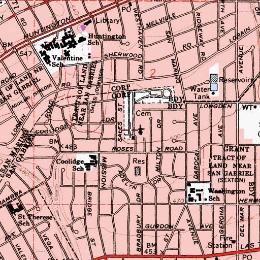 Topographic Map of Church of Our Saviour, CA