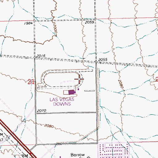 Topographic Map of Sue H Morrow Elementary School, NV