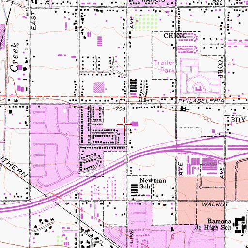 Topographic Map of Calvary Chapel of the Chino Valley, CA