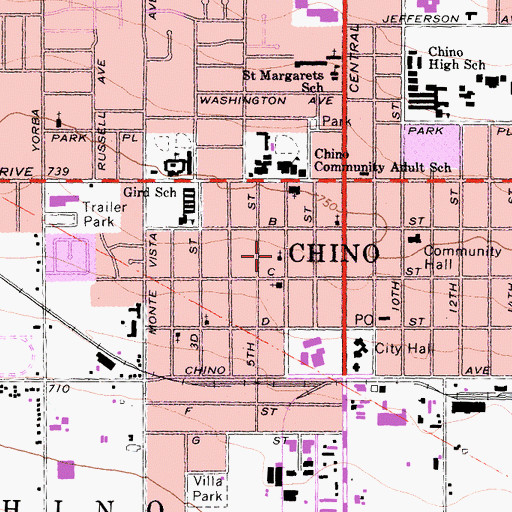 Topographic Map of Centro De Fe Iglesia, CA