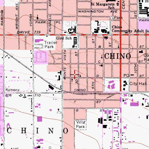 Topographic Map of Our Lady of Guadalupe Church, CA
