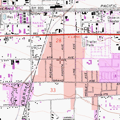 Topographic Map of Prayer Tower Ministries, CA