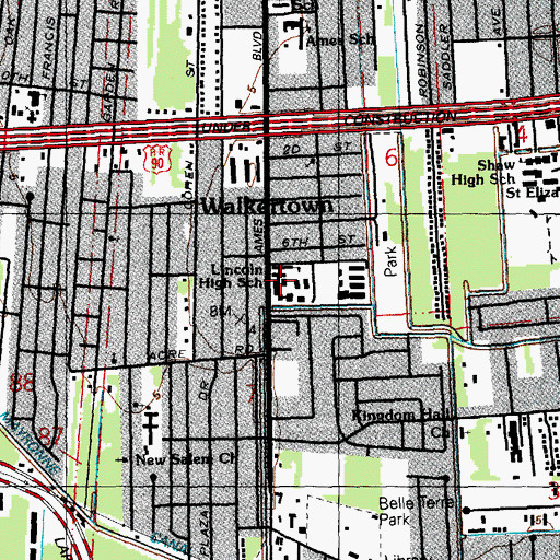 Topographic Map of Joseph A Cullier Sr Career Center School, LA