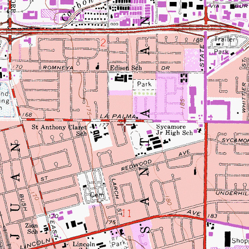 Topographic Map of Saint John Maron Church, CA