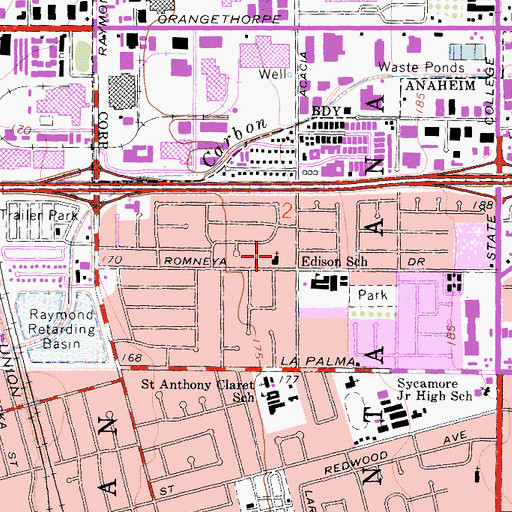 Topographic Map of Seventh Day Adventist Church, CA