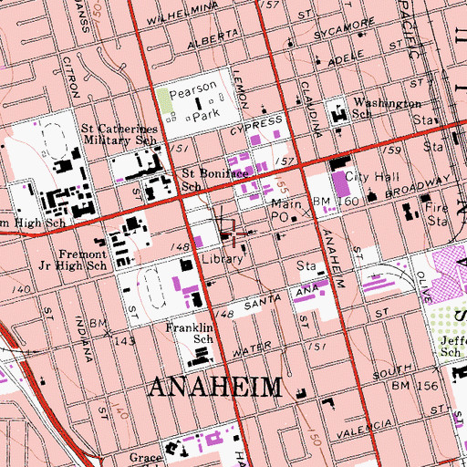 Topographic Map of Free Methodist Episcopal Church (historical), CA