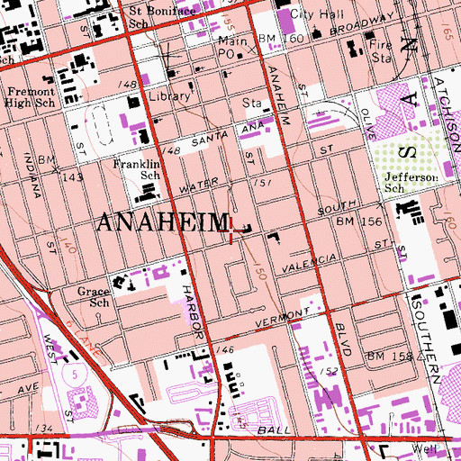 Topographic Map of Saint Michael's Episcopal Church, CA