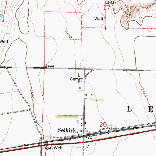 Topographic Map of Selkirk Cemetery, KS