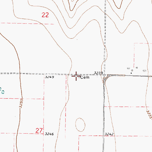 Topographic Map of Lydia Lutheran Cemetery, KS