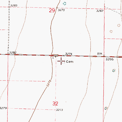 Topographic Map of Zion Lydia Lutheran Cemetery, KS