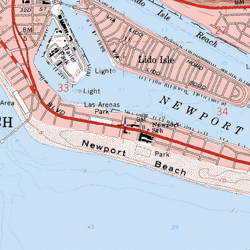 Topographic Map of Christ Church by the Sea, CA