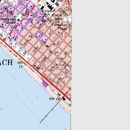 Topographic Map of Harbour Community Church, CA
