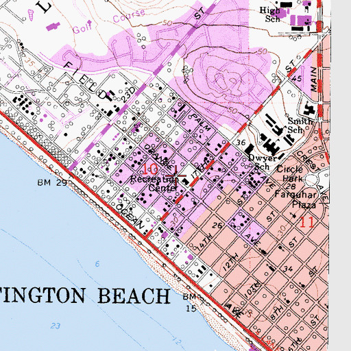 Topographic Map of Seventeenth Street Park, CA