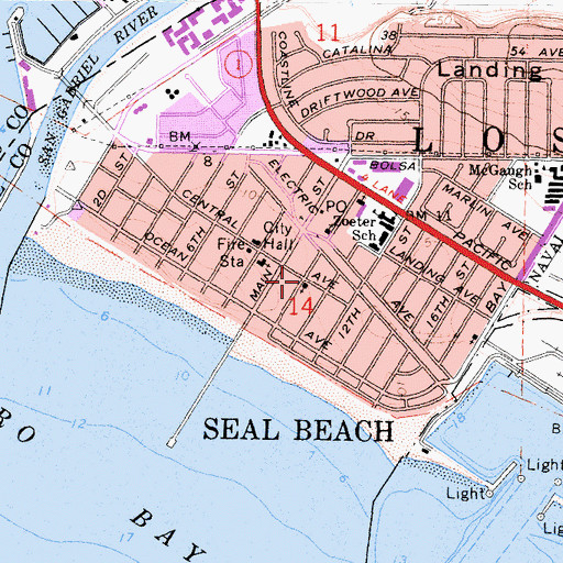Topographic Map of First United Methodist Church, CA