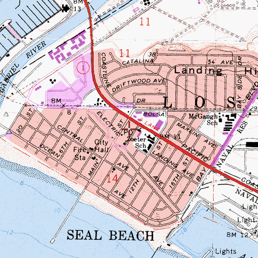 Topographic Map of Saint Anne's Catholic Church, CA